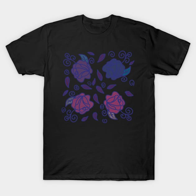 Stained Glass Roses T-Shirt by nathalieaynie